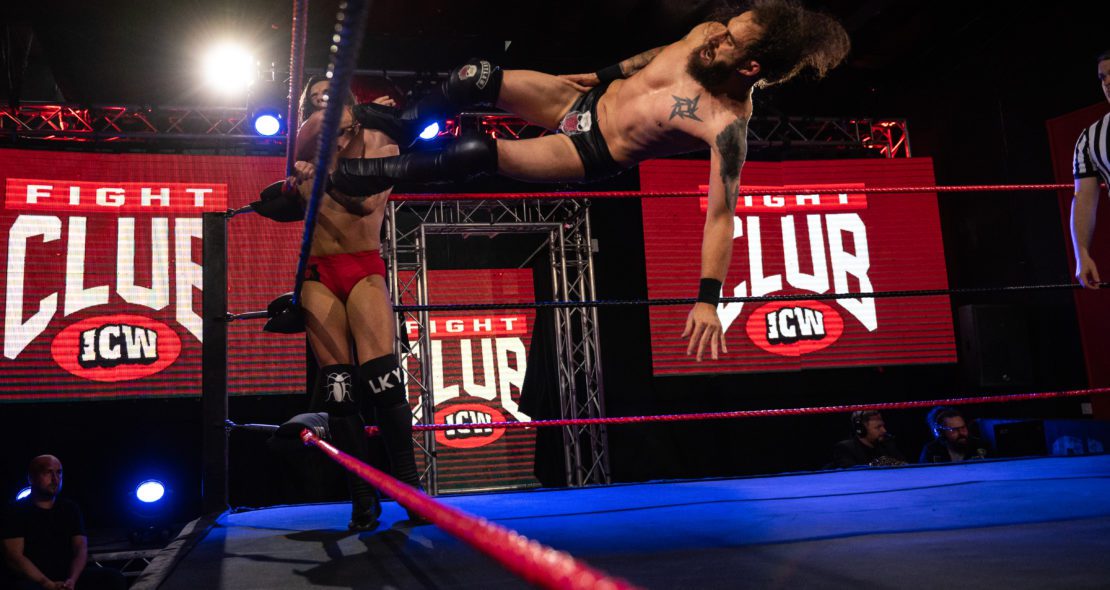 Stevie James dropkicks Kenny Williams